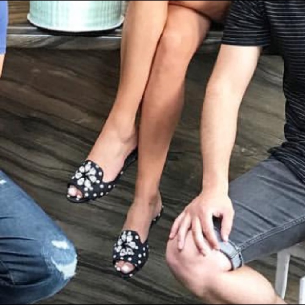 Dolce & Gabbana Polka Dot Crystal Flats